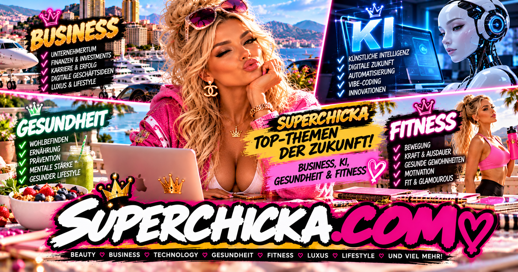 SUPERCHICKA TOP-THEMEN DER ZUKUNFT! 💖👑🚀 | BUSINESS, KI, GESUNDHEIT & FITNESS – DIE GROSSEN THEMEN VON MORGEN!