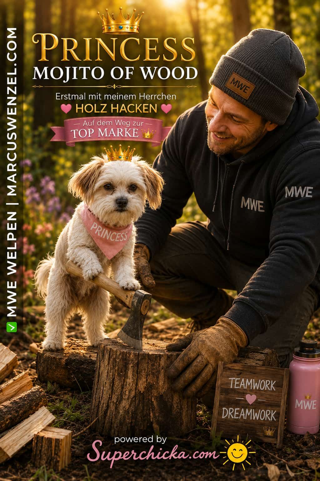 PRINCESS MOJITO OF WOOD – Erstmal mit Herrchen Holz hacken 👑🪵🐾