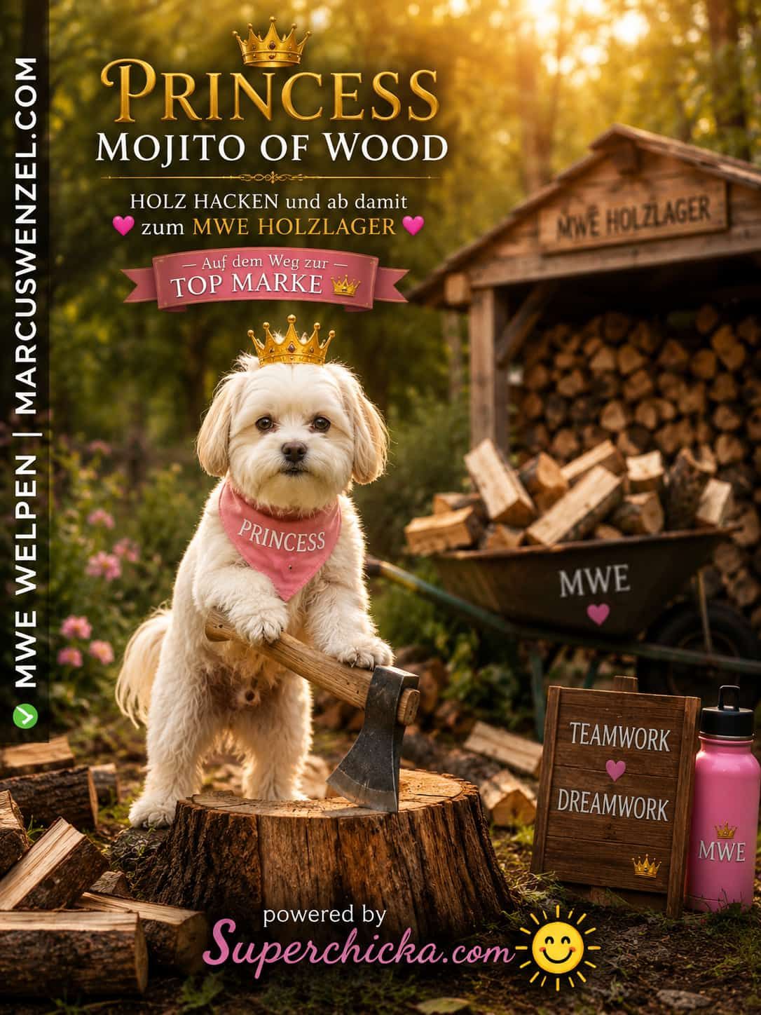 PRINCESS MOJITO OF WOOD – HOLZ hacken & zum MWE HOLZLAGER 👑🪵🐾